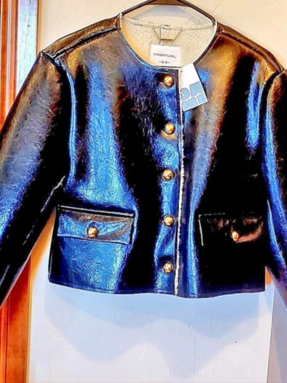 Habitual faux leather cropped jacket Size Small NWT